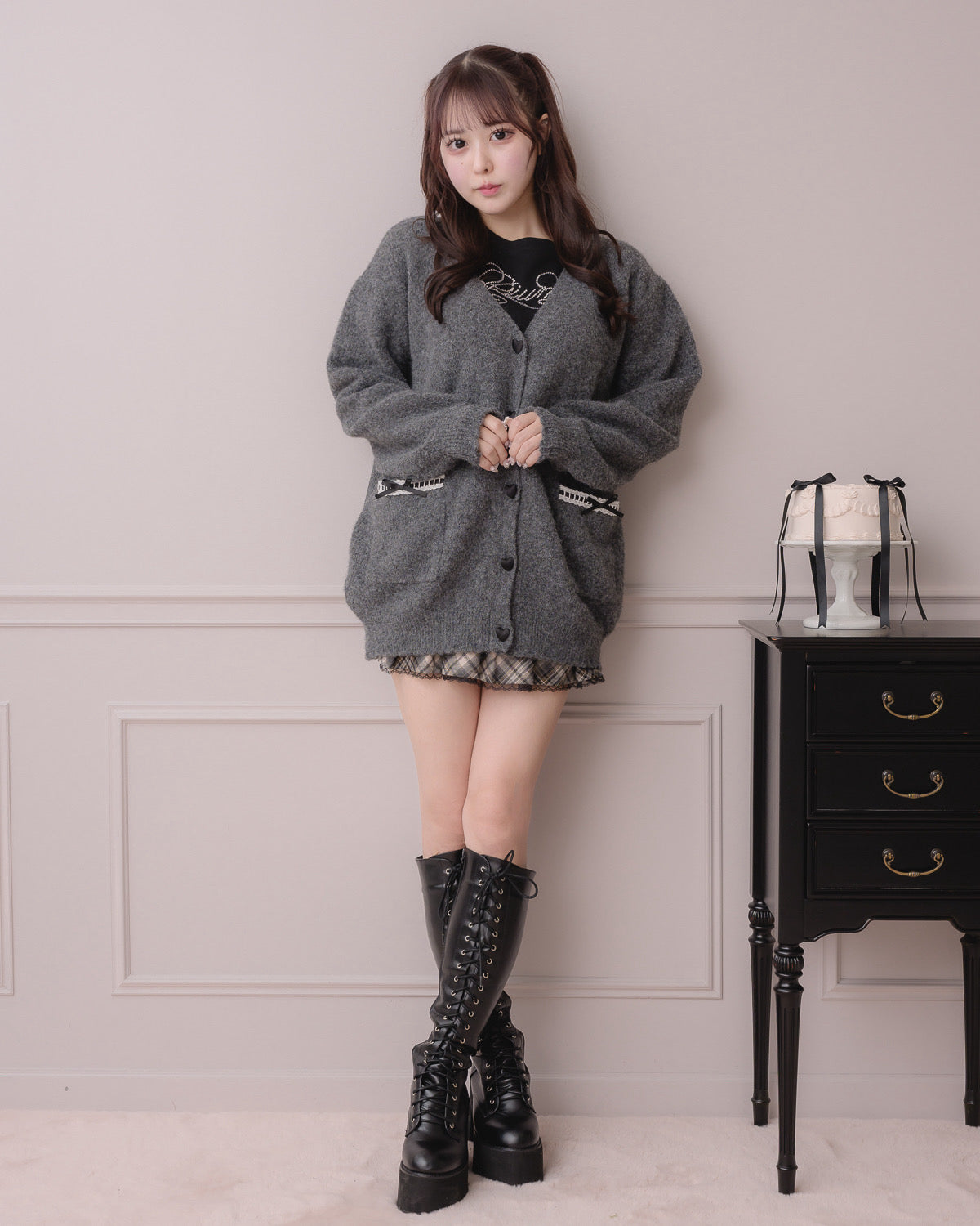 モデル身長：157cm/着用カラー:チャコール