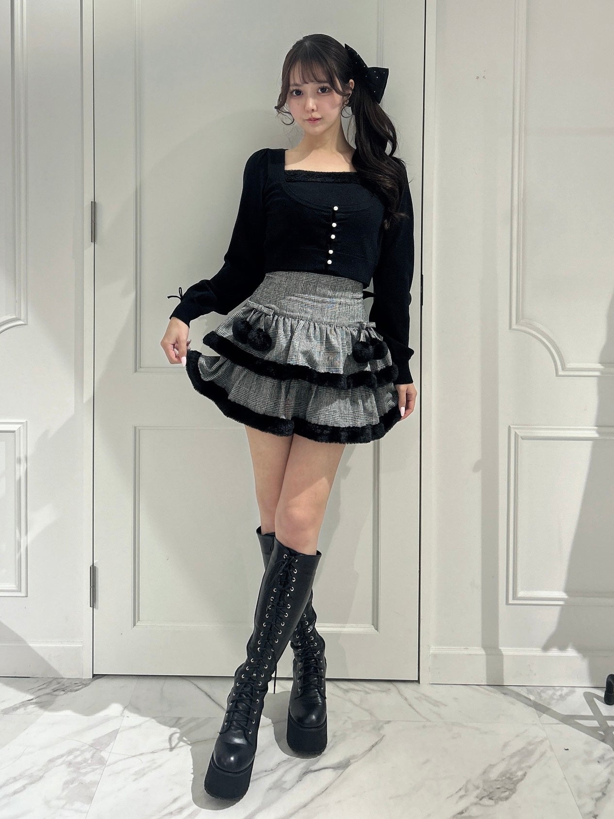 モデル身長：157cm/着用カラー：ブラック