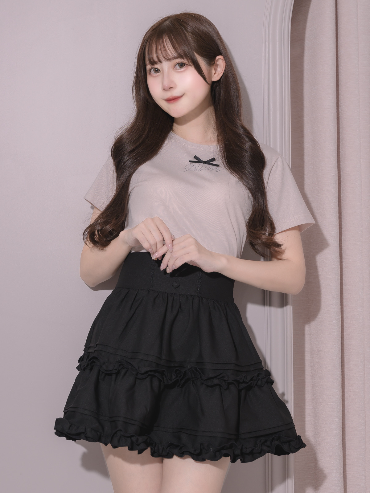 モデル身長:159cm/着用カラー:ピンク