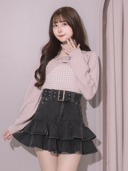 リボンニット×ギンガムキャミセット – pium リボンニット×ギンガムキャミセット – pium