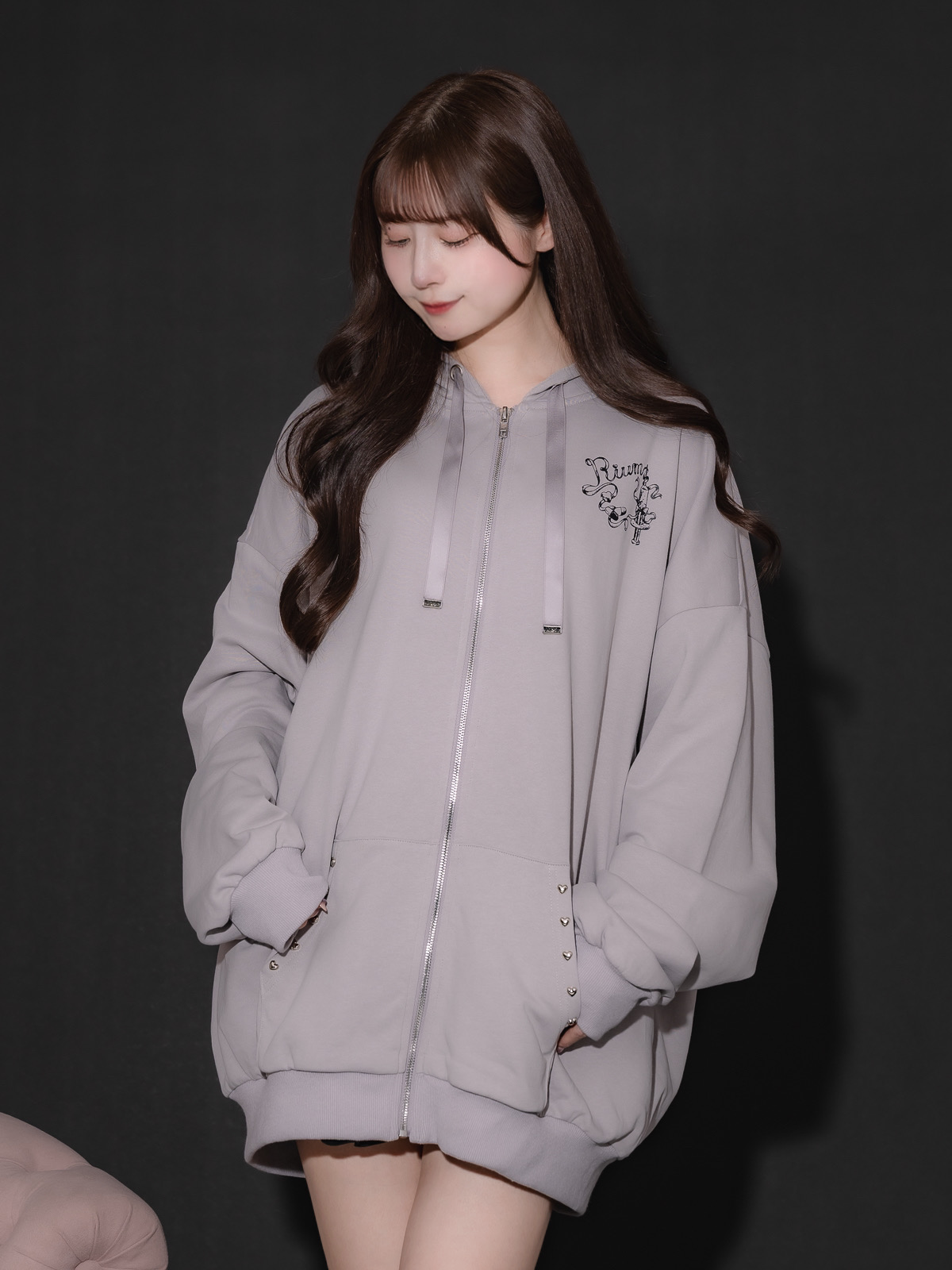 モデル身長:159cm/着用カラー:ブルーグレー