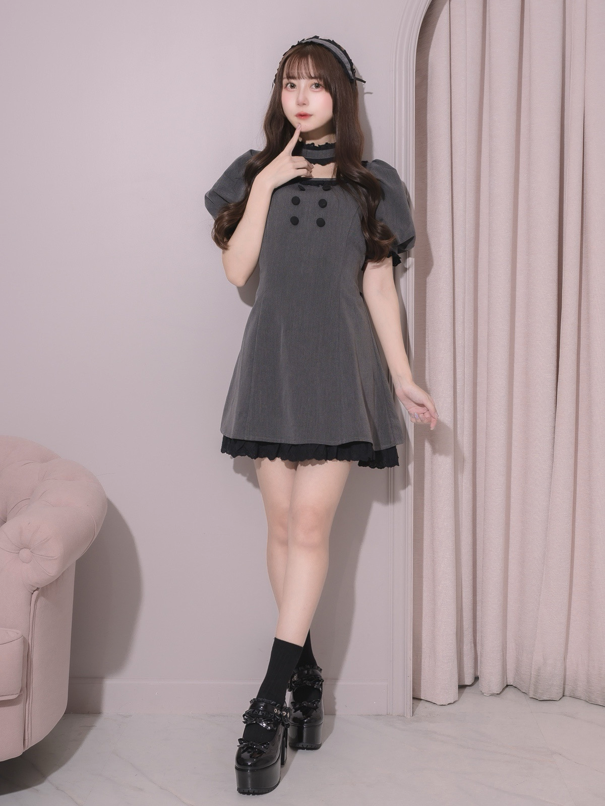 モデル身長:159cm/着用カラー:チャコール