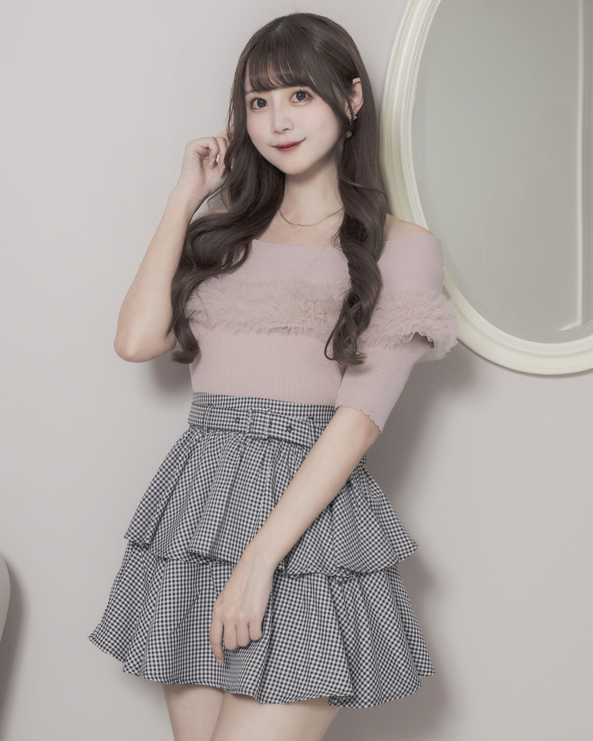 モデル身長:159cm/着用カラー:ピンク