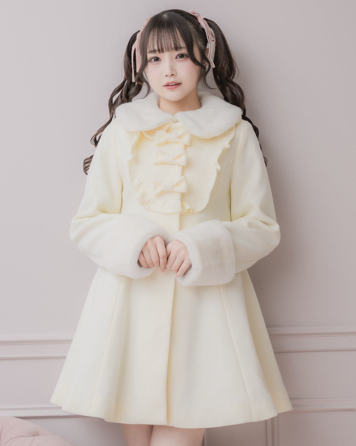 モデル身長:158cm/着用カラー:アイボリー