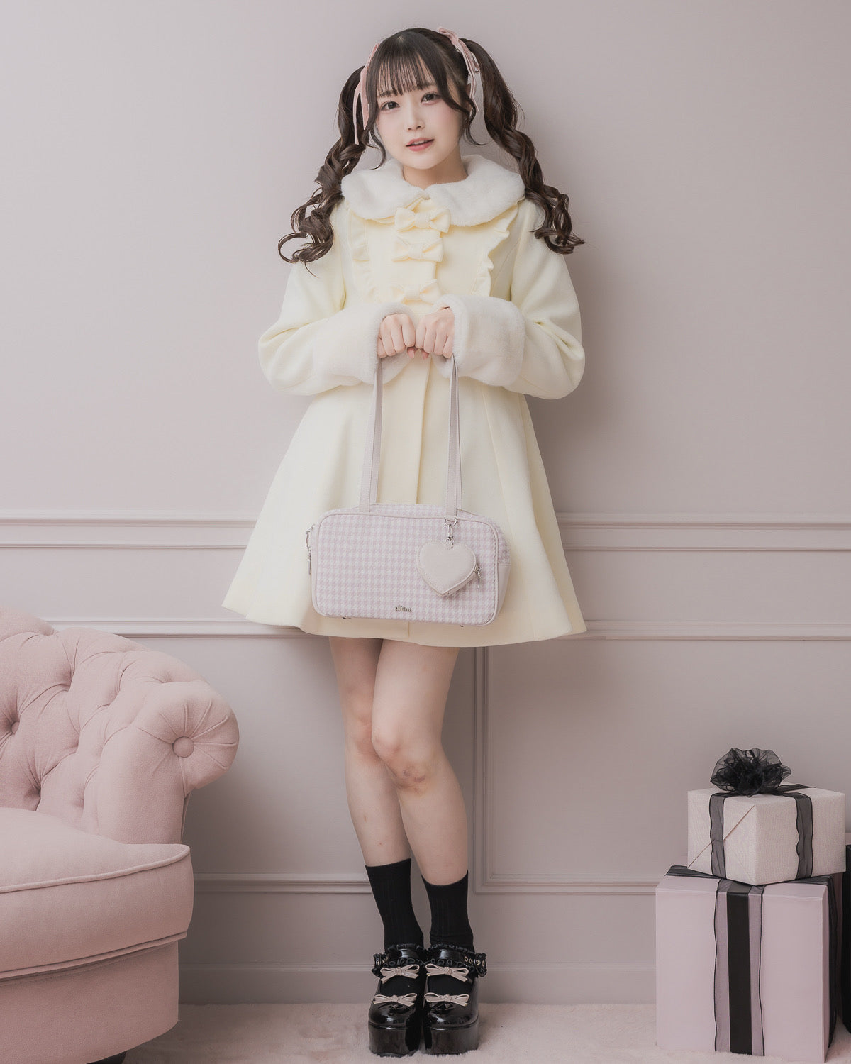 モデル身長:158cm/着用カラー:アイボリー