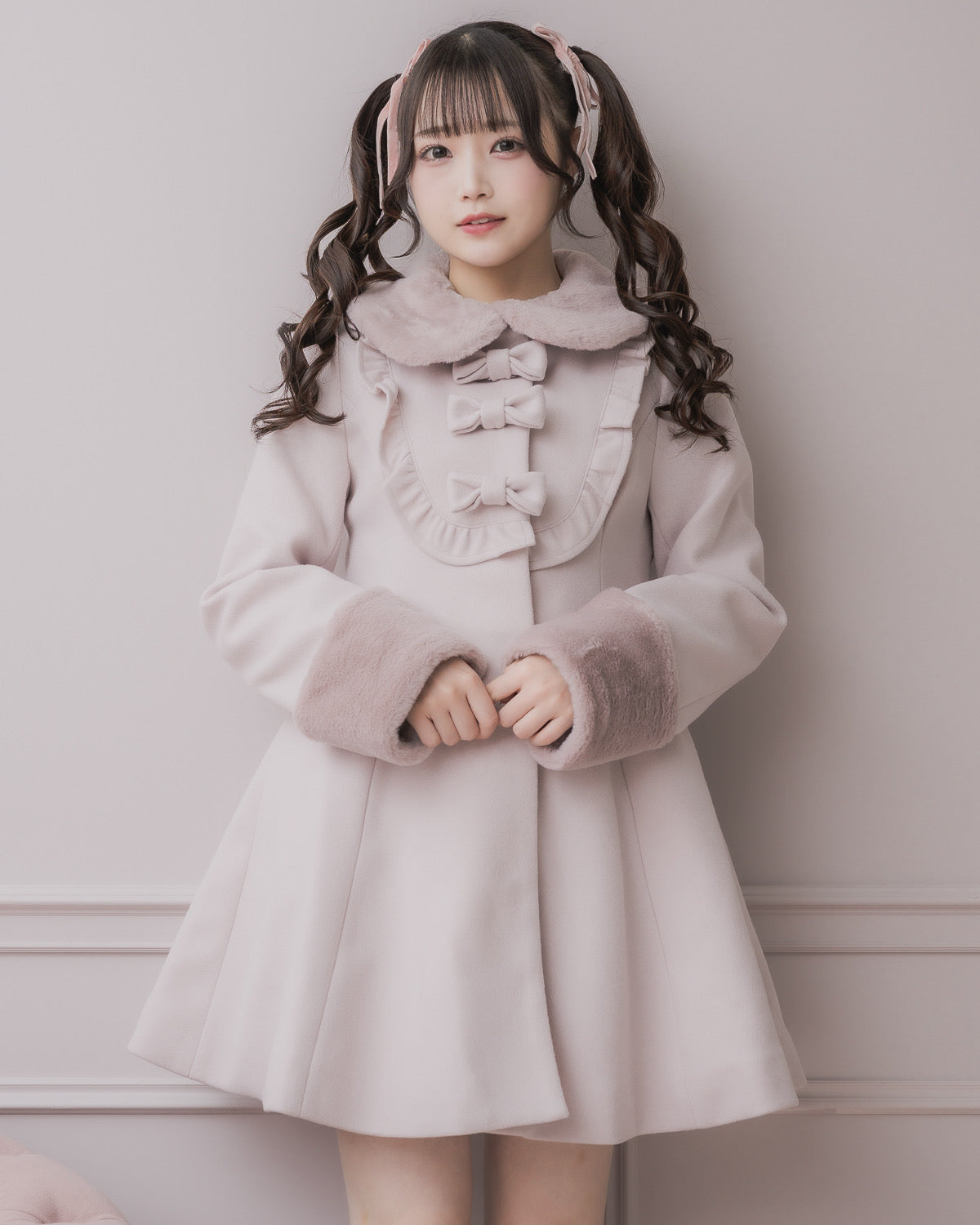 モデル身長:158cm/着用カラー:ピンク