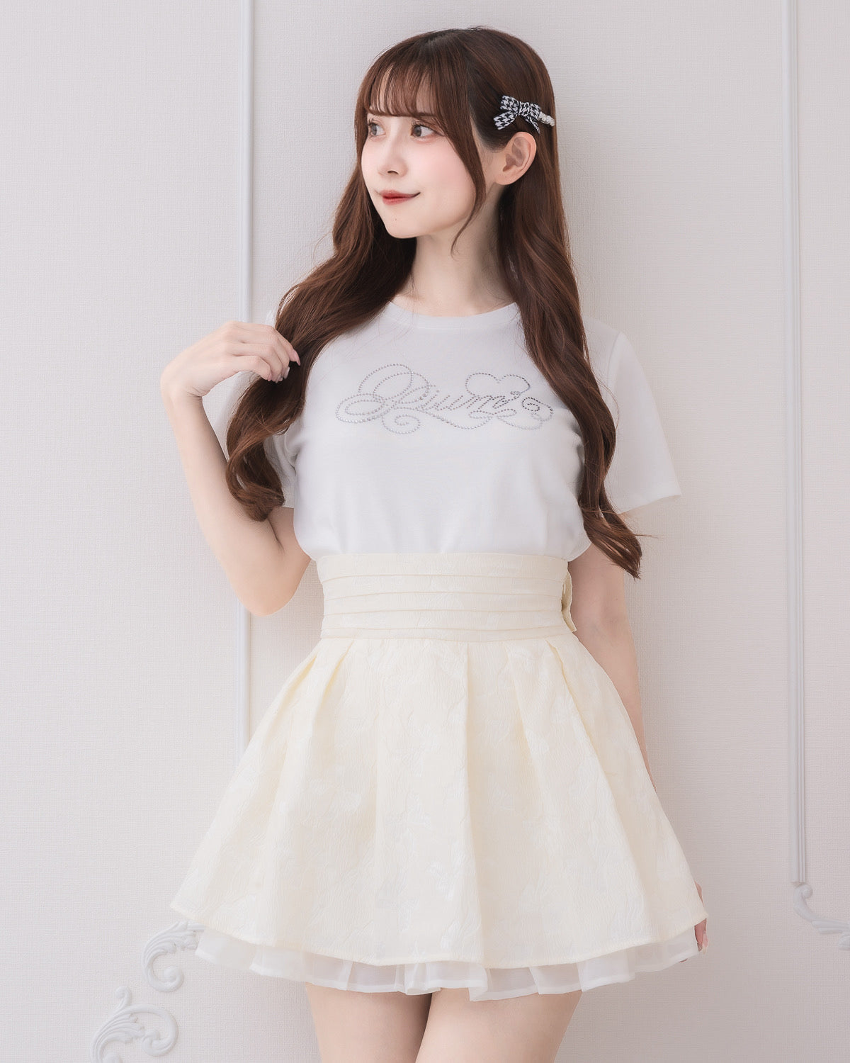 モデル身長：159cm/着用カラー:アイボリー