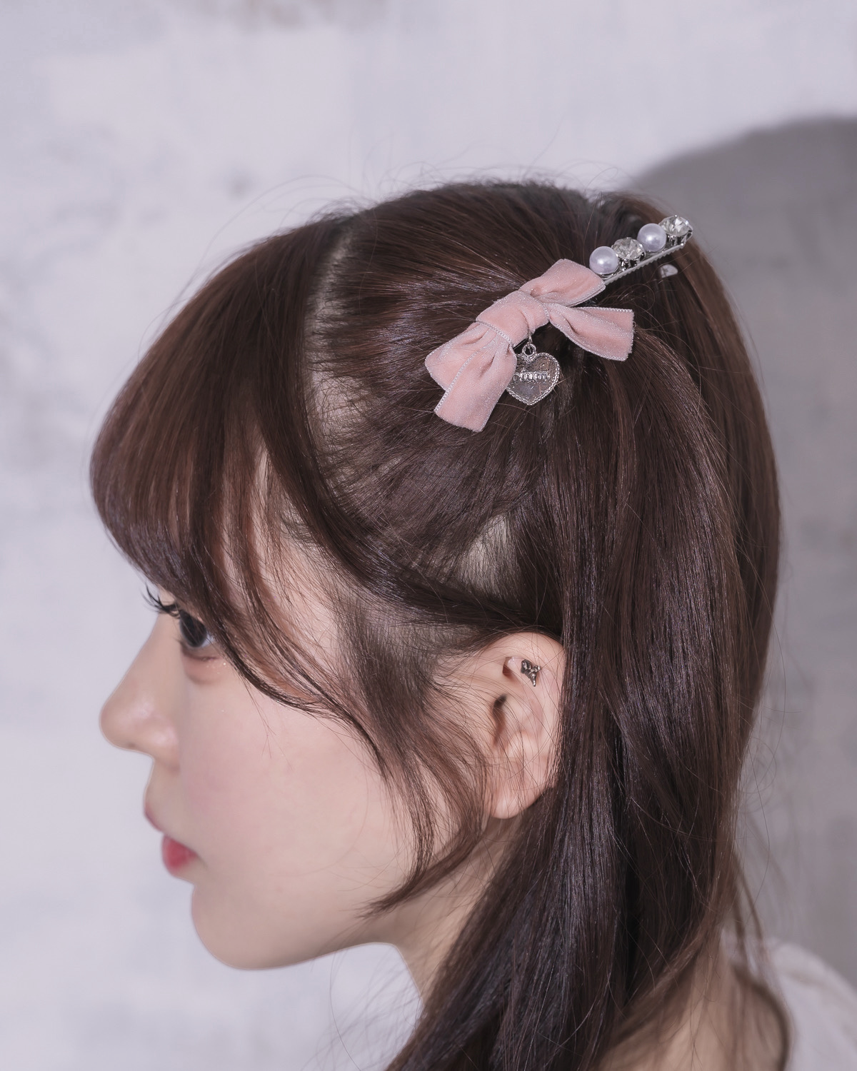 パールビジューベロアリボンクリップセット