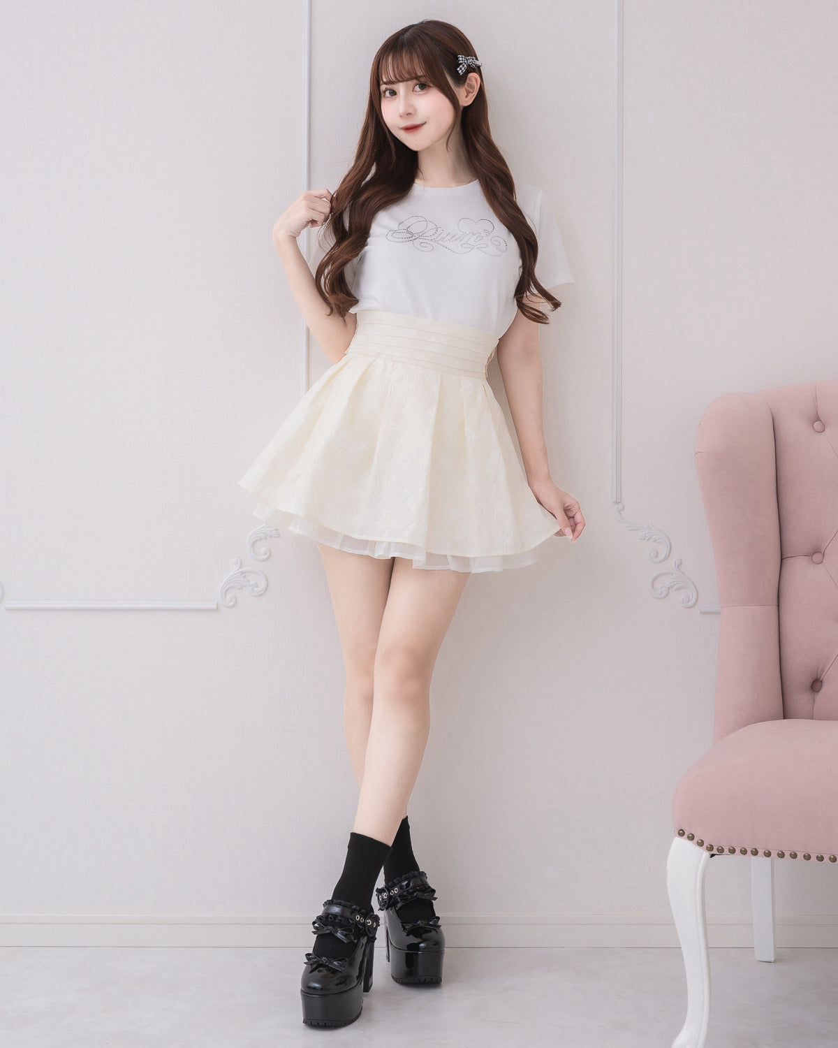 モデル身長：159cm/着用カラー:アイボリー