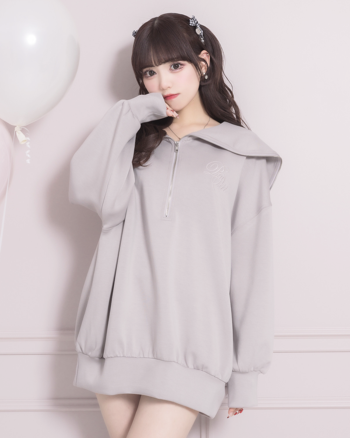 モデル身長:163cm/着用カラー:ラベンダーグレー