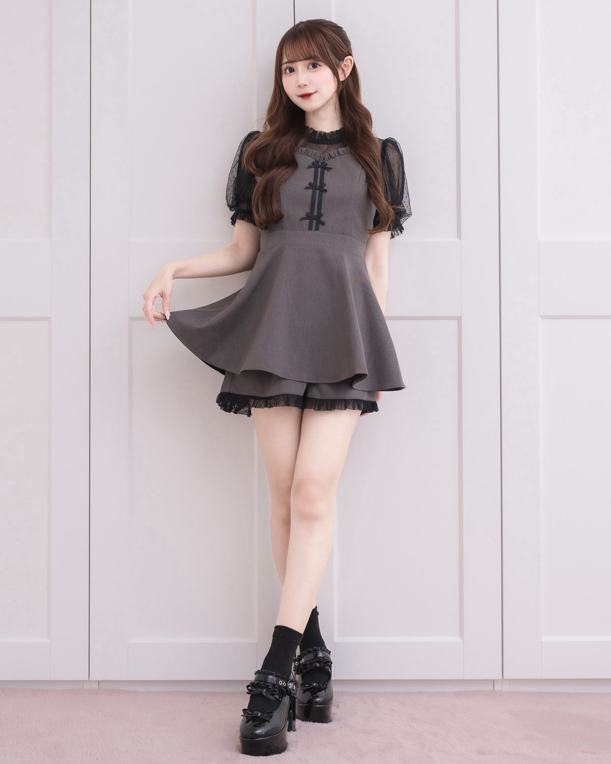 モデル身長:159cm/着用カラー:チャコール