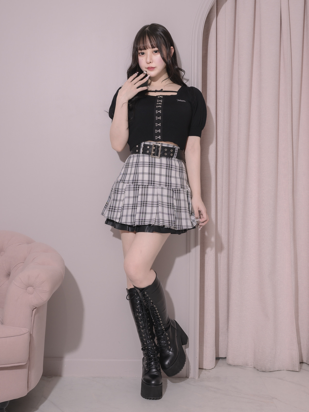 モデル身長:157cm/着用カラー:ブラック