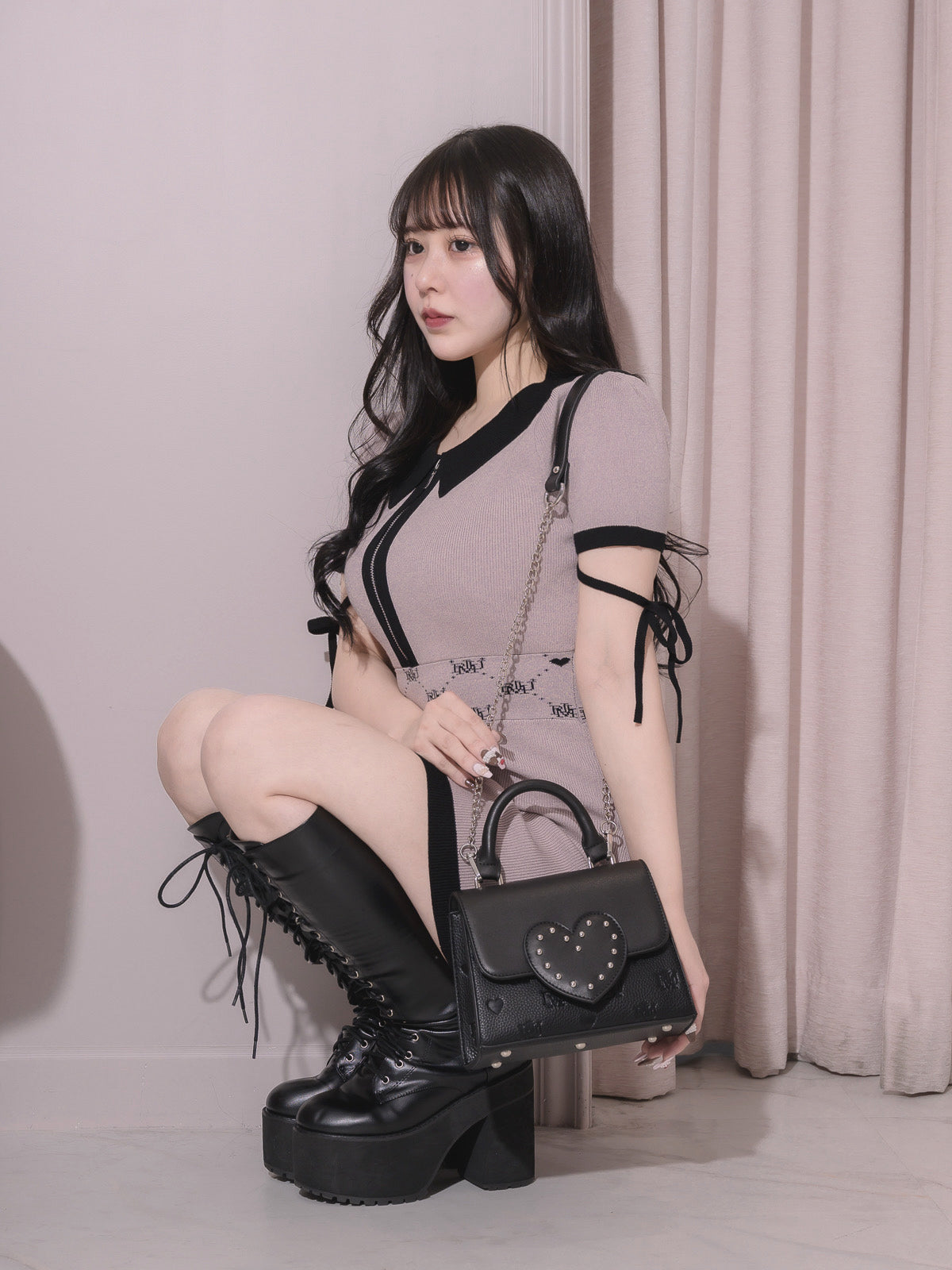 モデル身長:157cm/着用カラー:ピンク