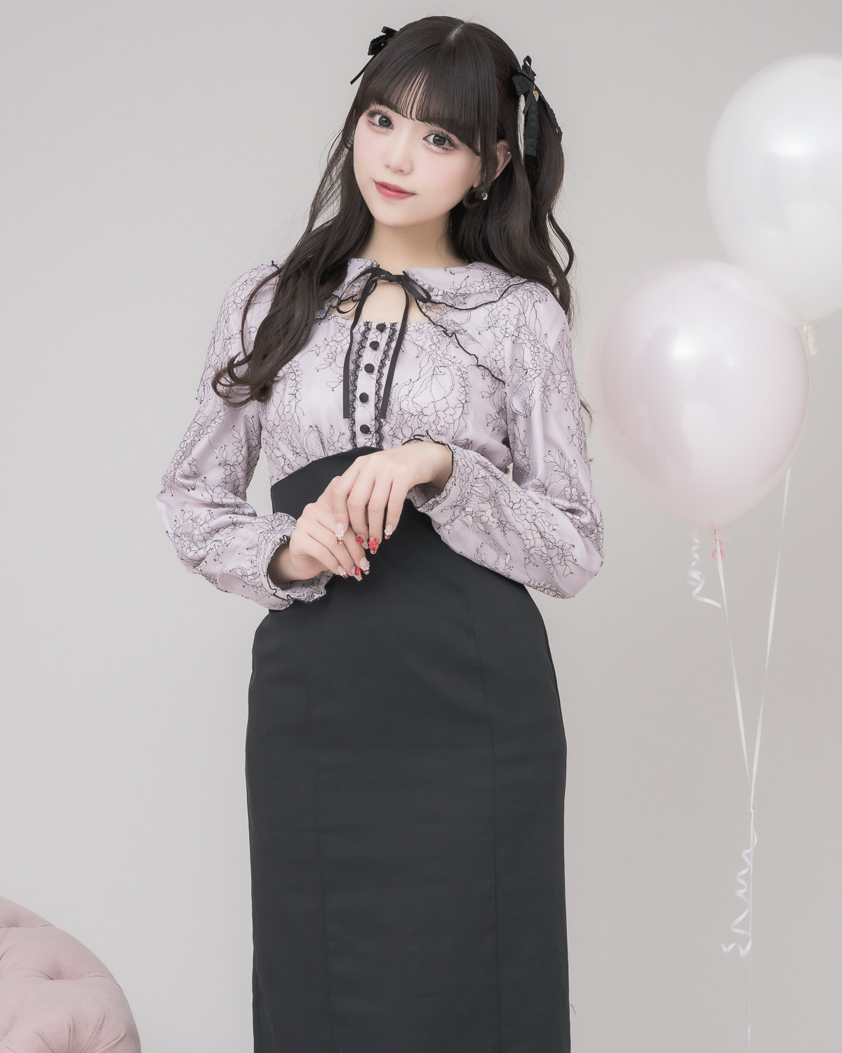 モデル身長:163cm/着用カラー:ピンク