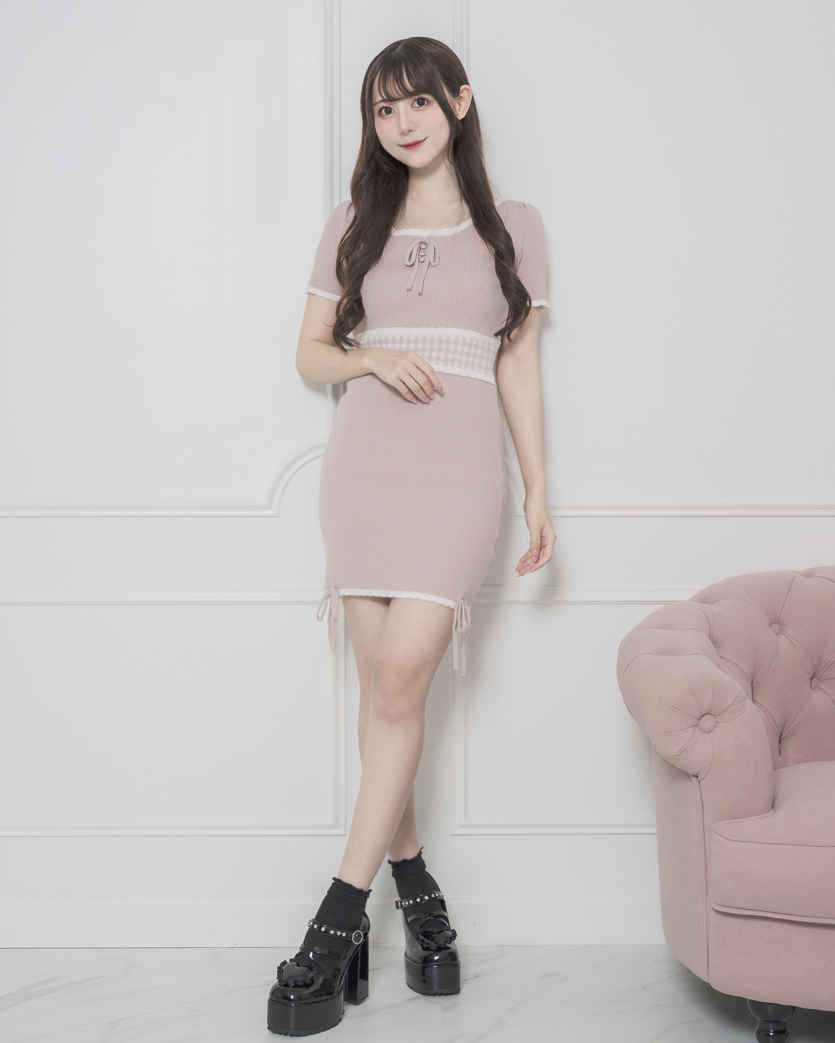 モデル身長:159cm/着用カラー:ピンク