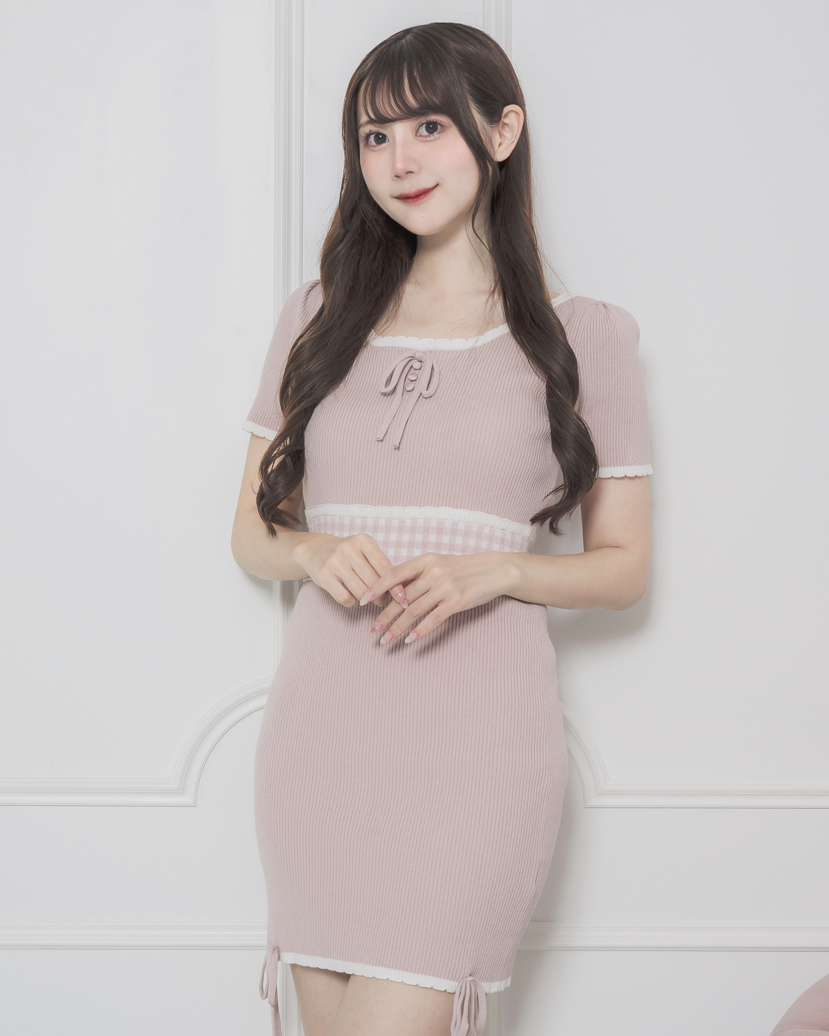 モデル身長:159cm/着用カラー:ピンク