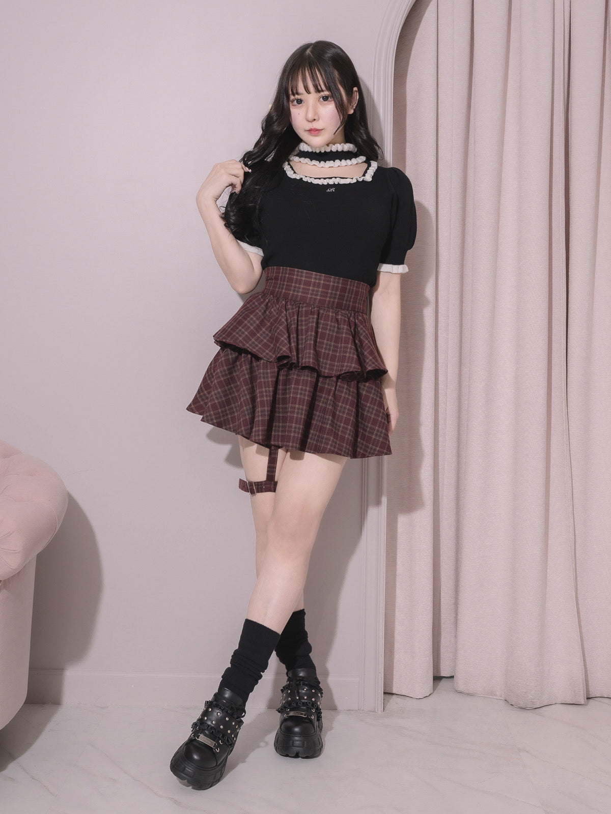 モデル身長:157cm/着用カラー:ブラック