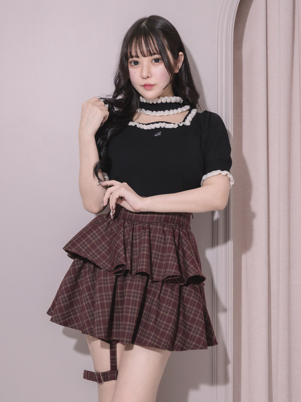 モデル身長:157cm/着用カラー:ブラック