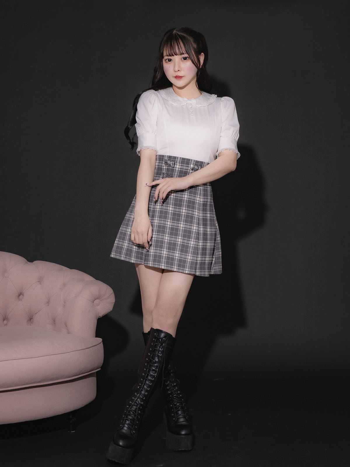 モデル身長:157cm/着用カラー:ホワイト