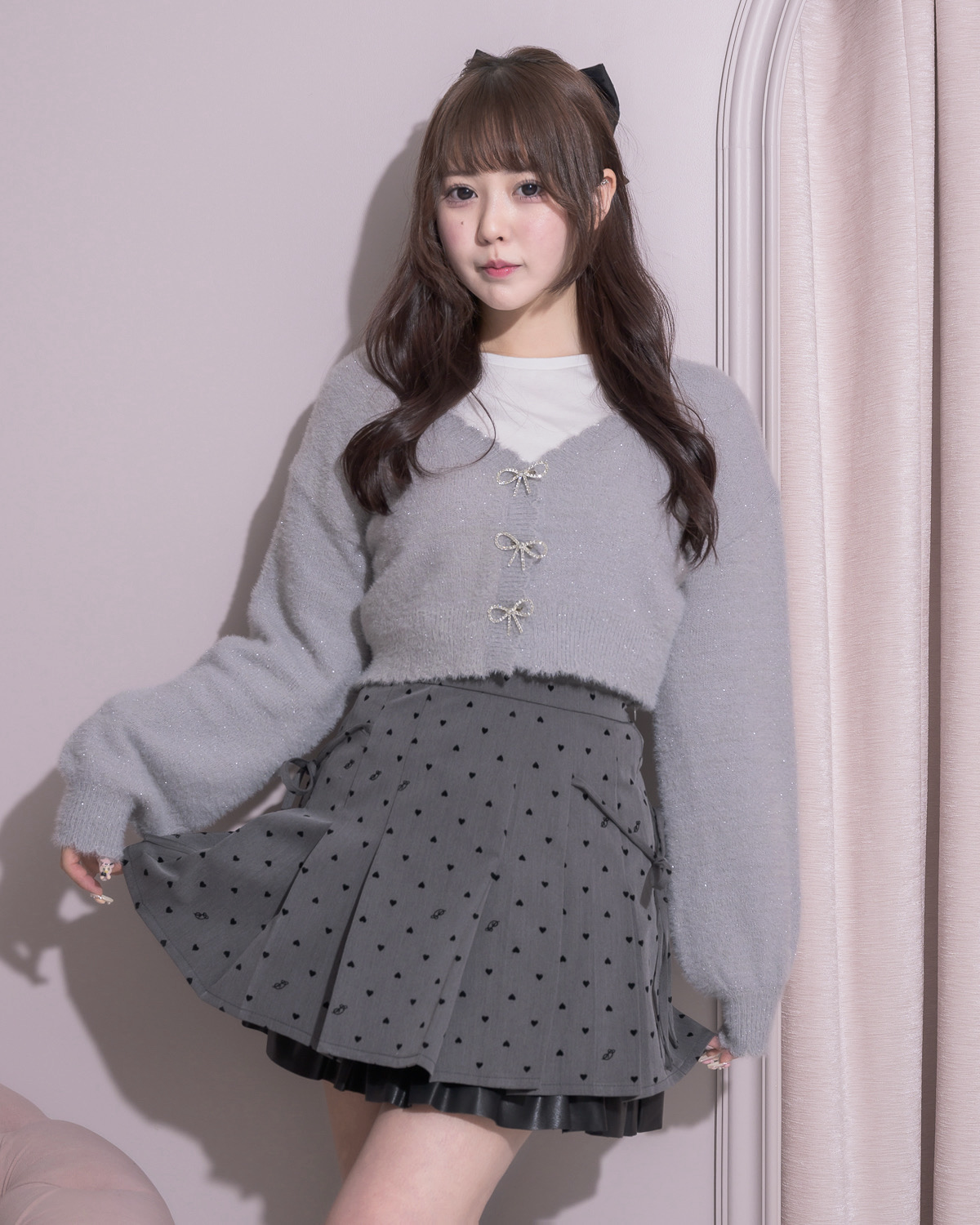 モデル身長:157cm/着用カラー:ブルーグレー