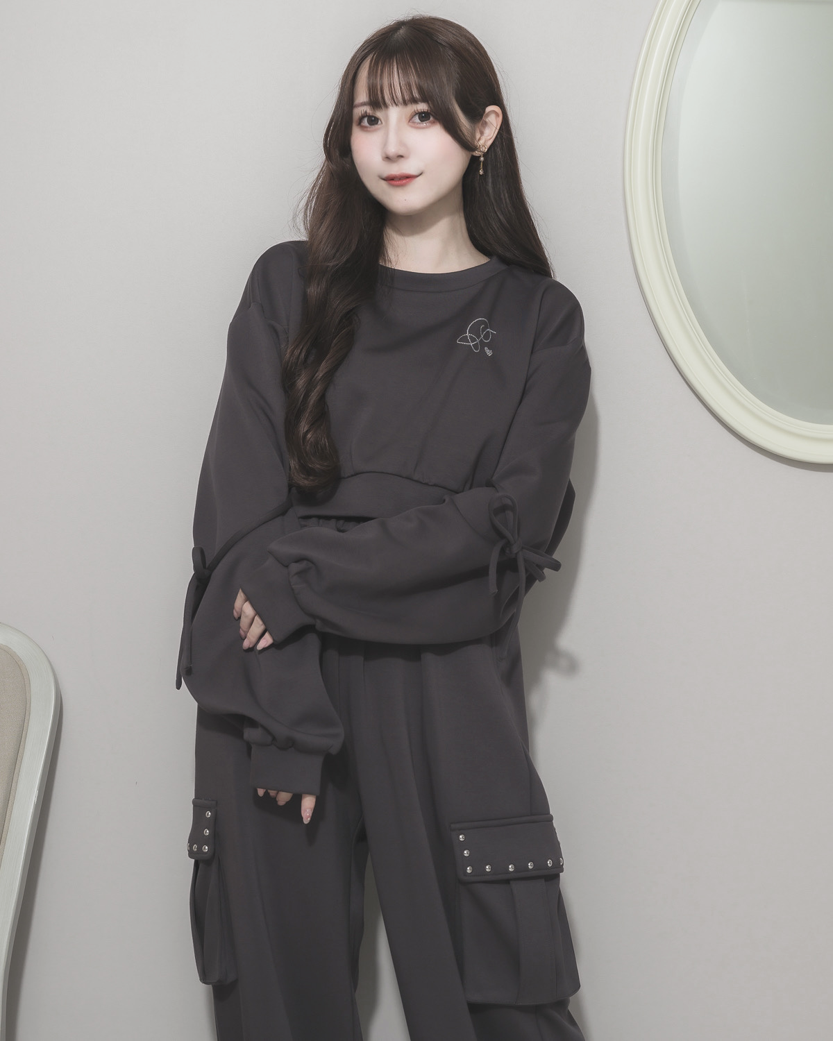 モデル身長:159cm/着用カラー:チャコール