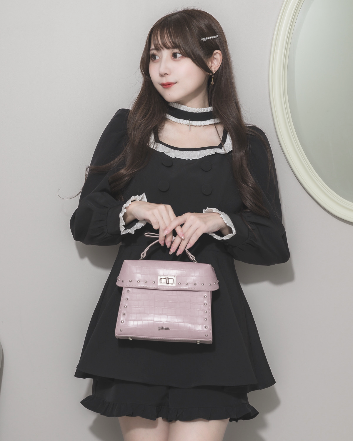 pium リボンハンドルクロコバッグ リボンハンドルクロコバッグ – pium