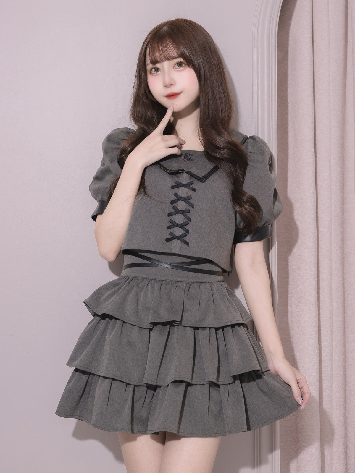 モデル身長:159cm/着用カラー:チャコール