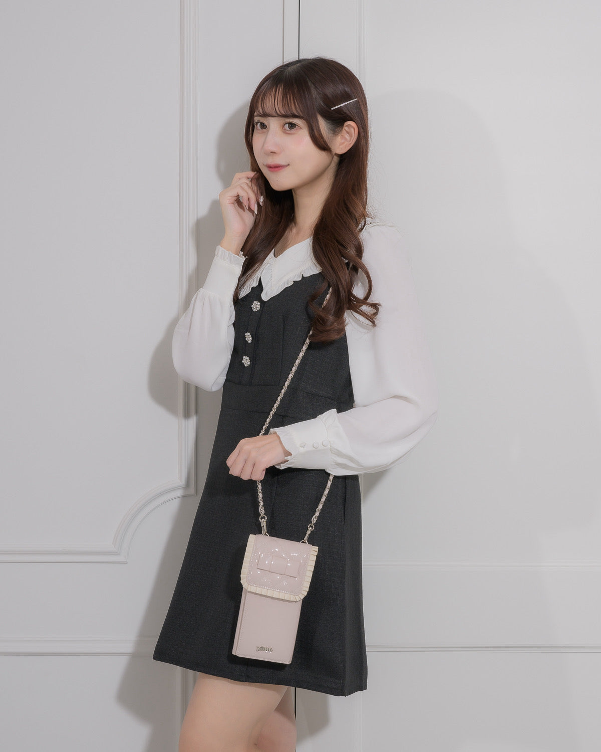 フロントリボンエナメルフォンホルダー