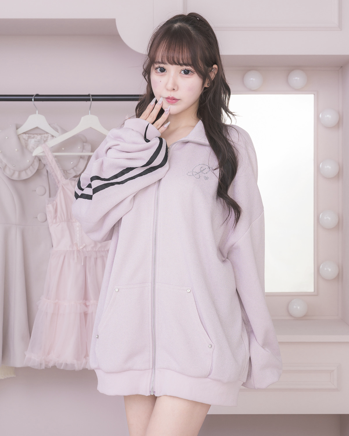 モデル身長：157cm/着用カラー:ピンク