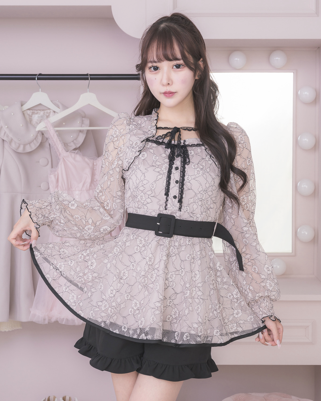 モデル身長：157cm/着用カラー:ピンク