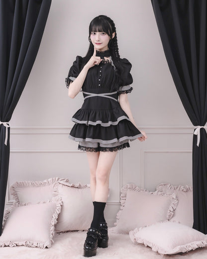 モデル身長：157cm/着用カラー：ブラック×ミックス
