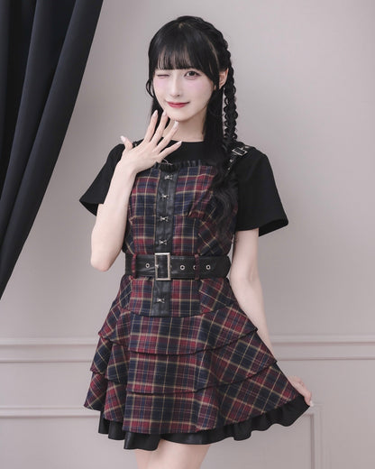 モデル身長：157cm/着用カラー：レッドチェック