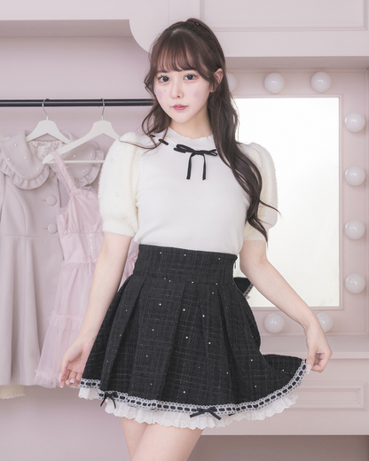 モデル身長：157cm/着用カラー:ホワイト×ブラック