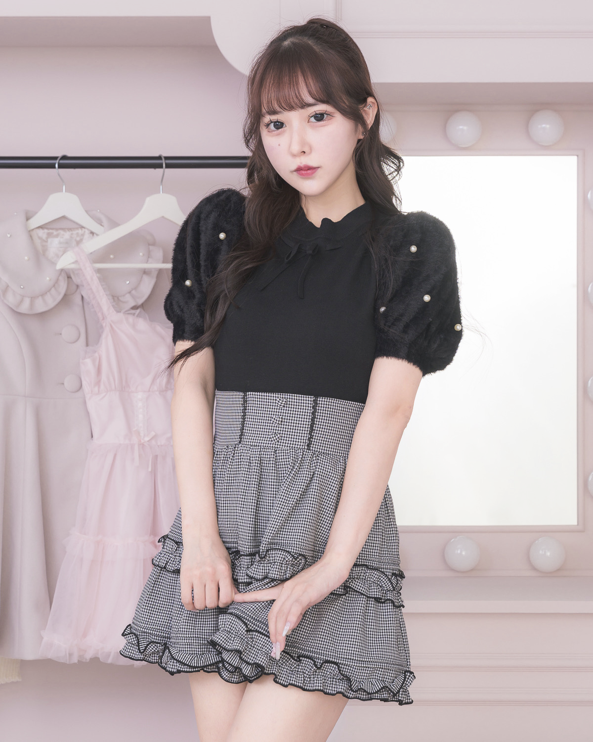 モデル身長:157cm/着用カラー:ブラック