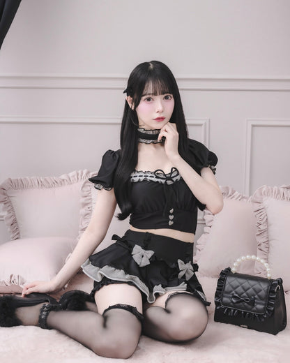 モデル身長：155cm/着用カラー：ブラック×ギンガム