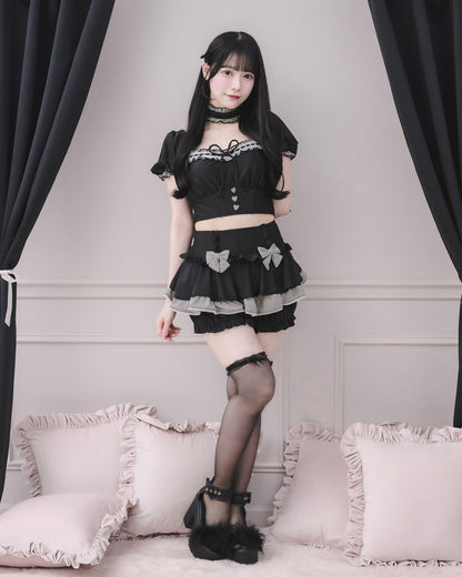 モデル身長：155cm/着用カラー：ブラック×ギンガム