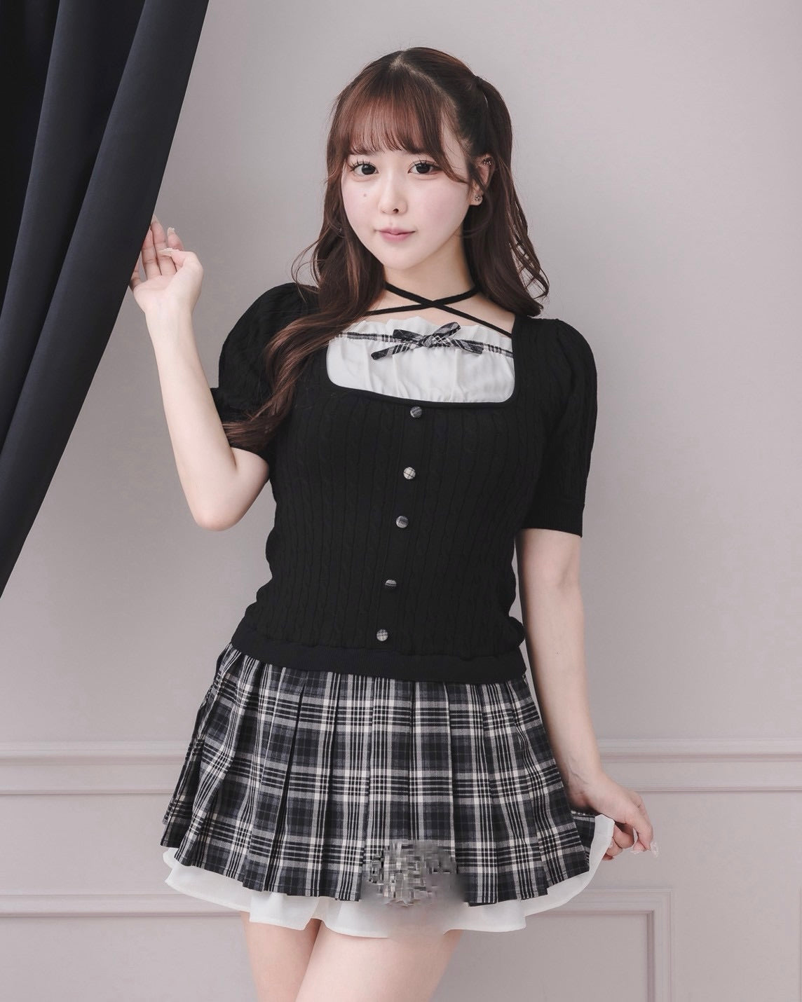 モデル身長：157cm/着用カラー：ブラック