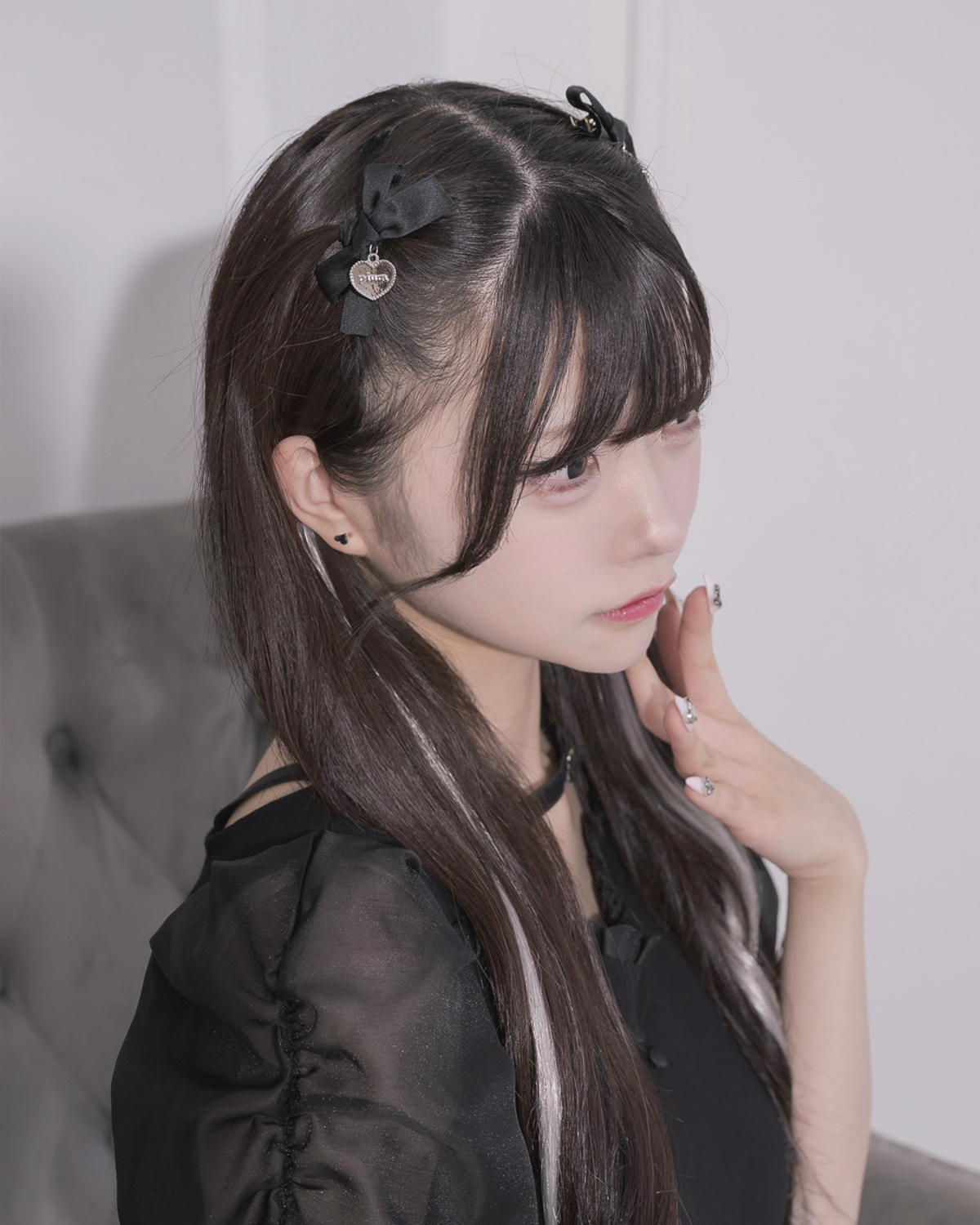 ビジューリボンヘアピンセット