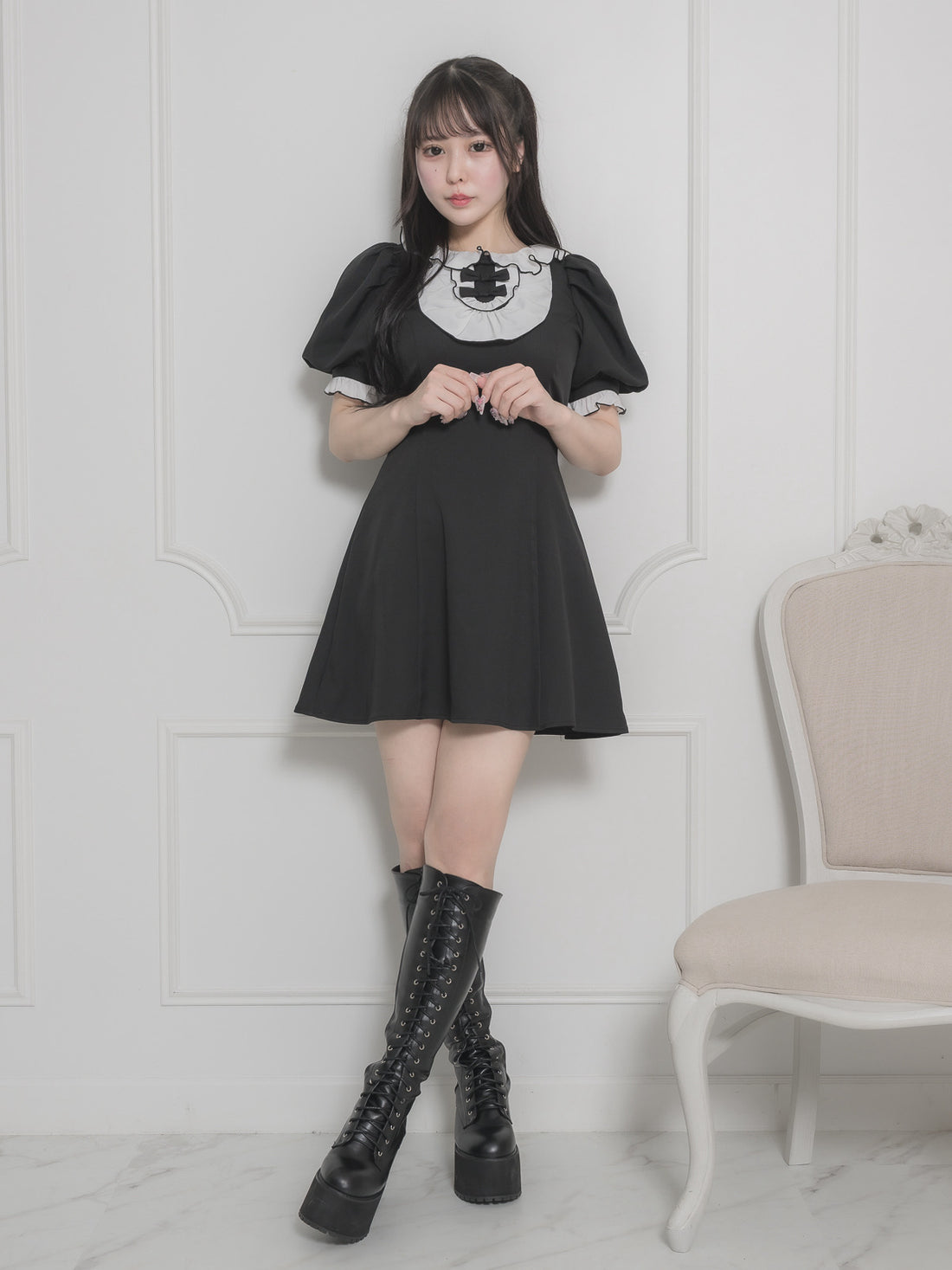 モデル身長：157cm/着用カラー：ブラック
