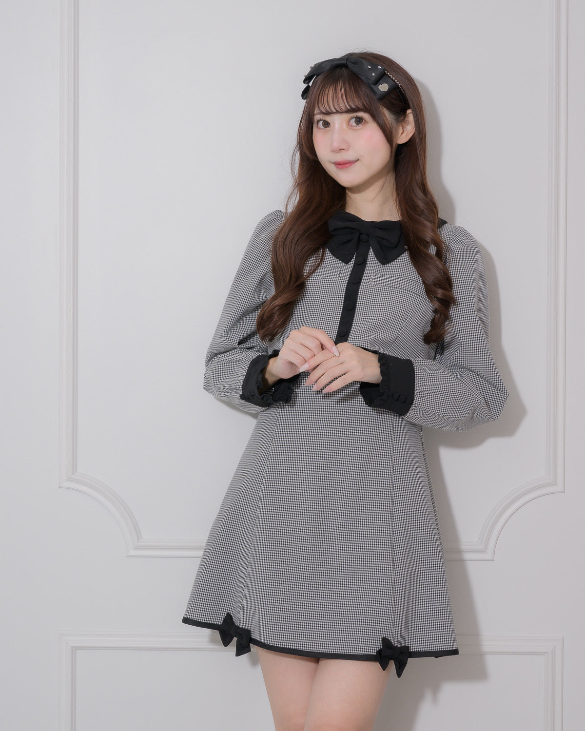 モデル身長:158cm/着用カラー:ギンガム