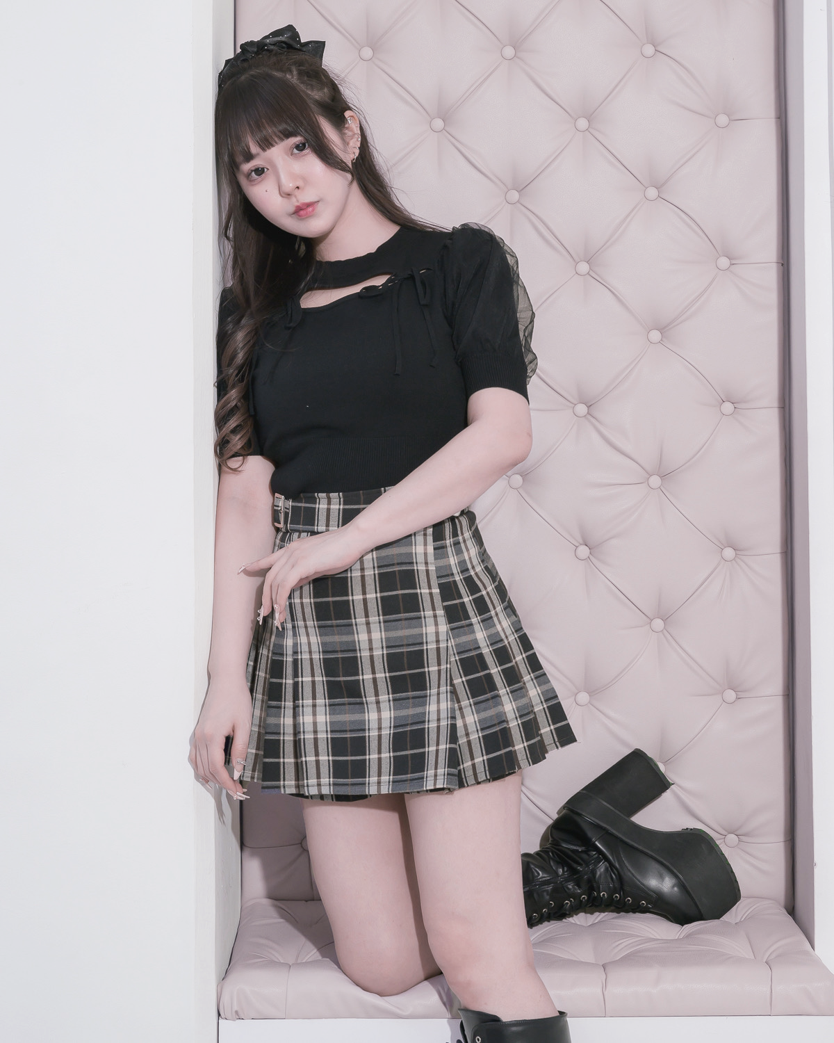 モデル身長:157cm/着用カラー:ブラック