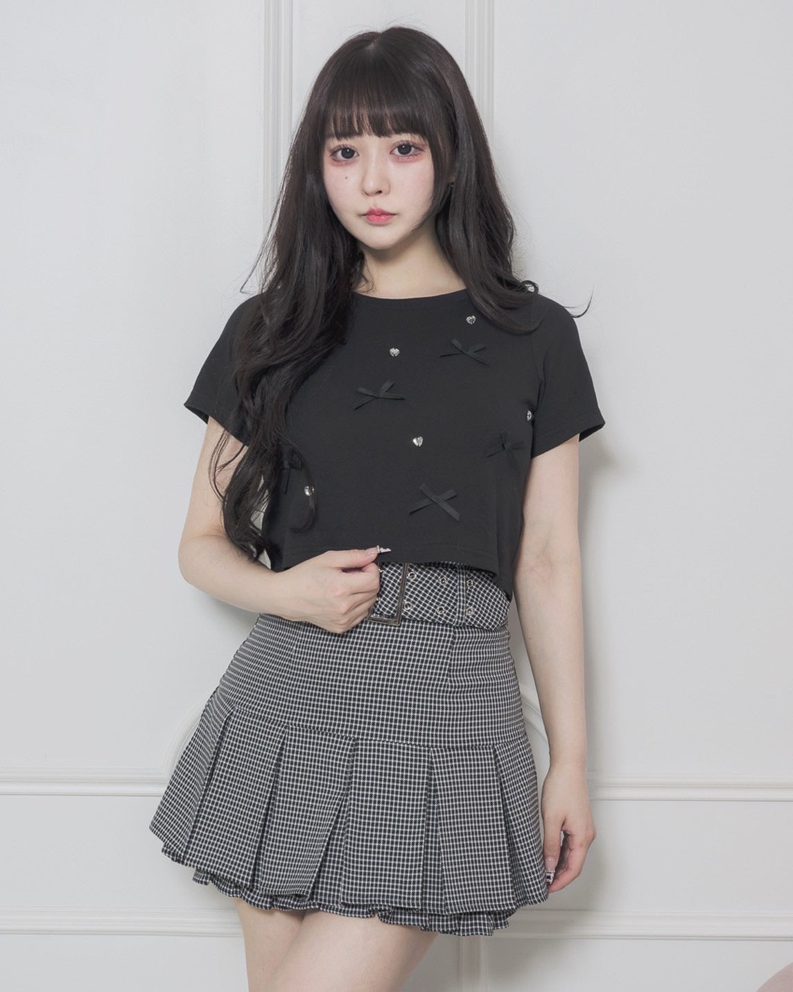 モデル身長:157cm/着用カラー:ブラック×ブラック