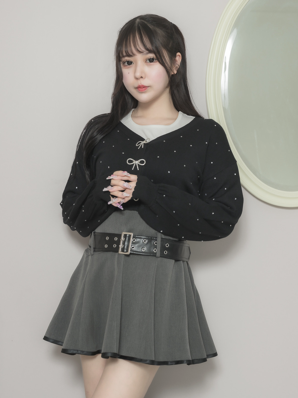 モデル身長:157cm/着用カラー:チャコール