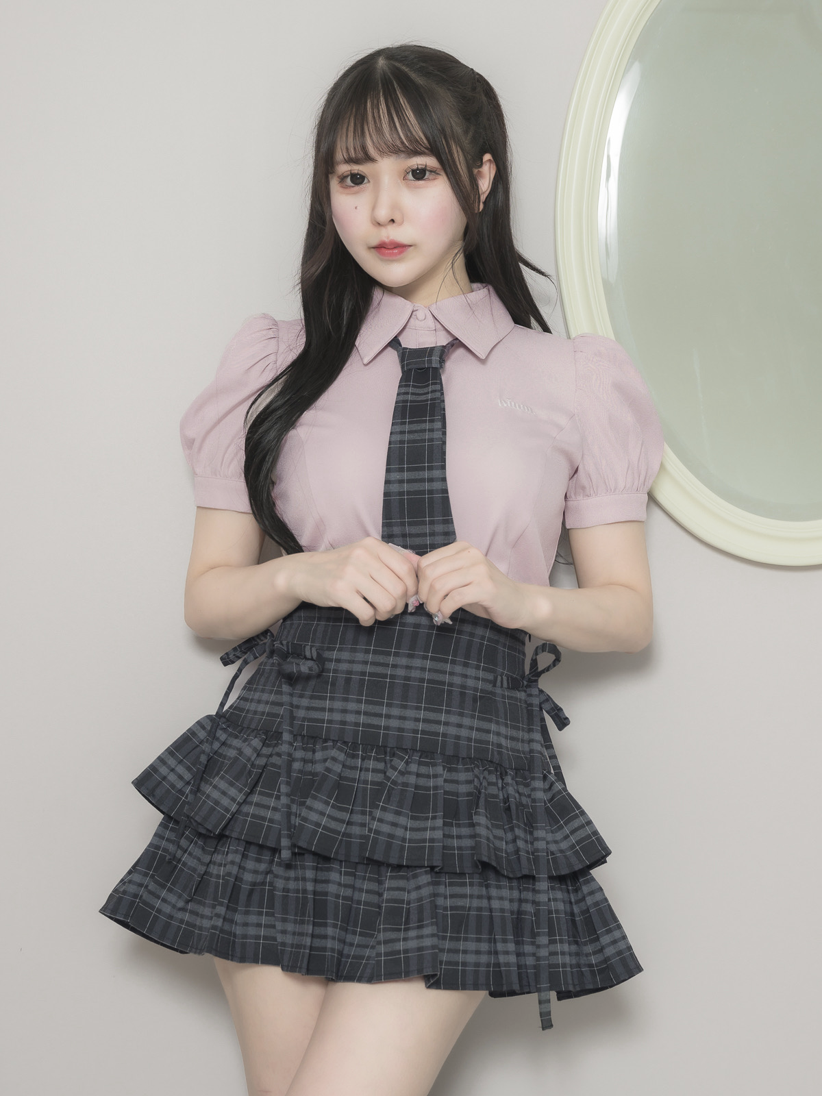 モデル身長:157cm/着用カラー:ピンク