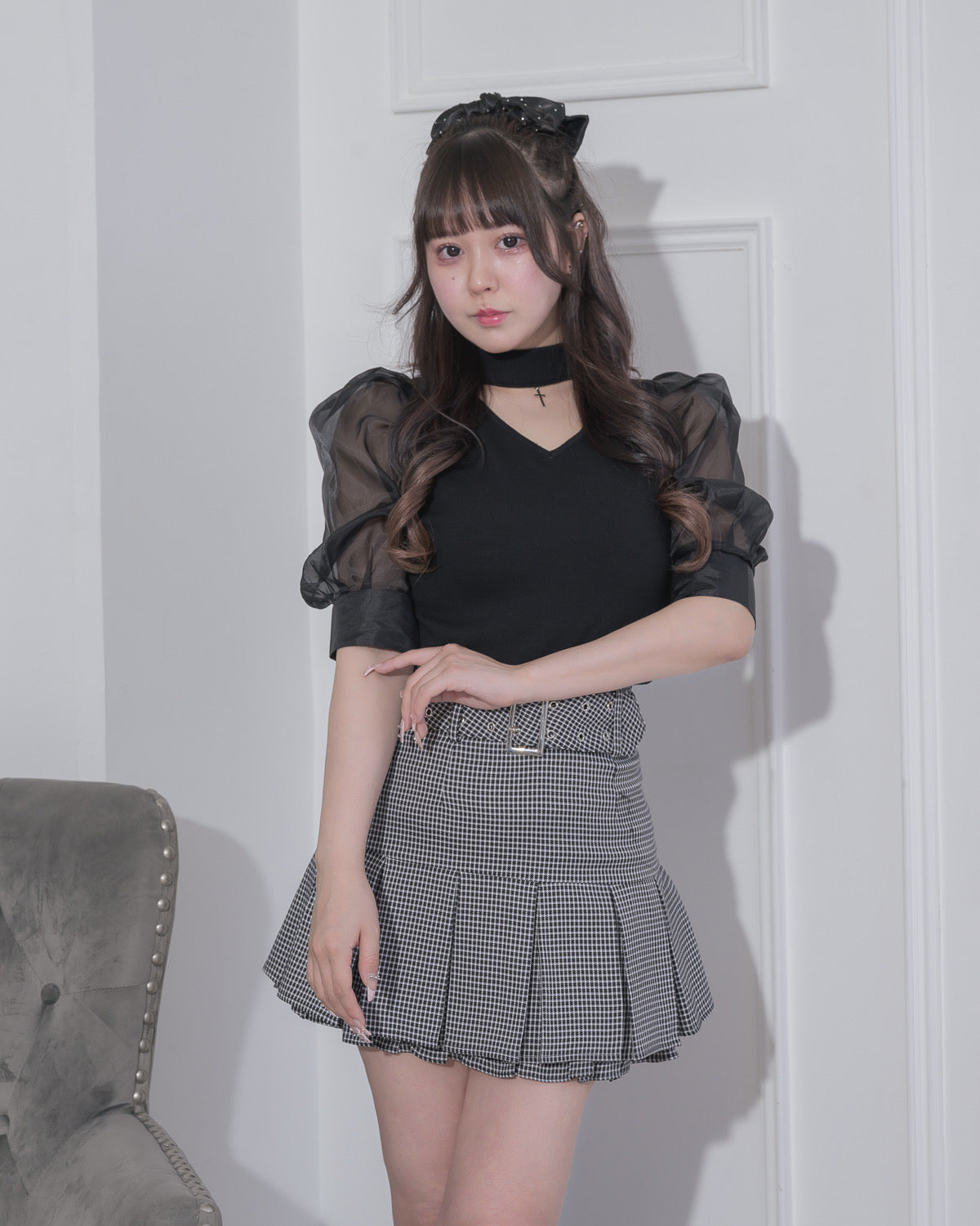 モデル身長:157cm/着用カラー:ブラック