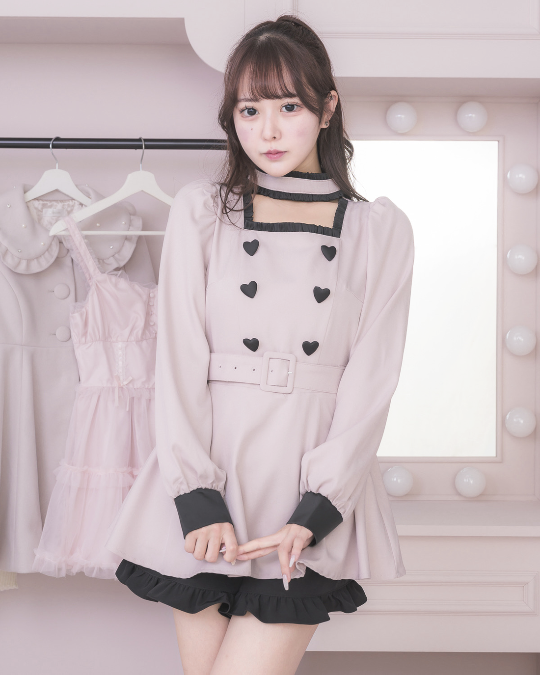 モデル身長：157cm/着用カラー : ピンク