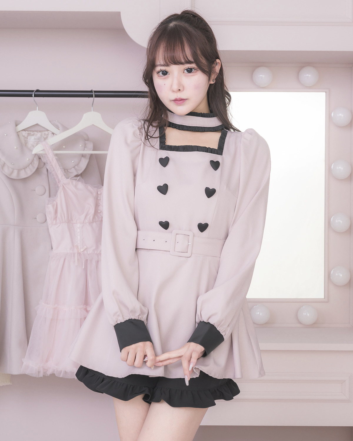 モデル身長：157cm/着用カラー : ピンク