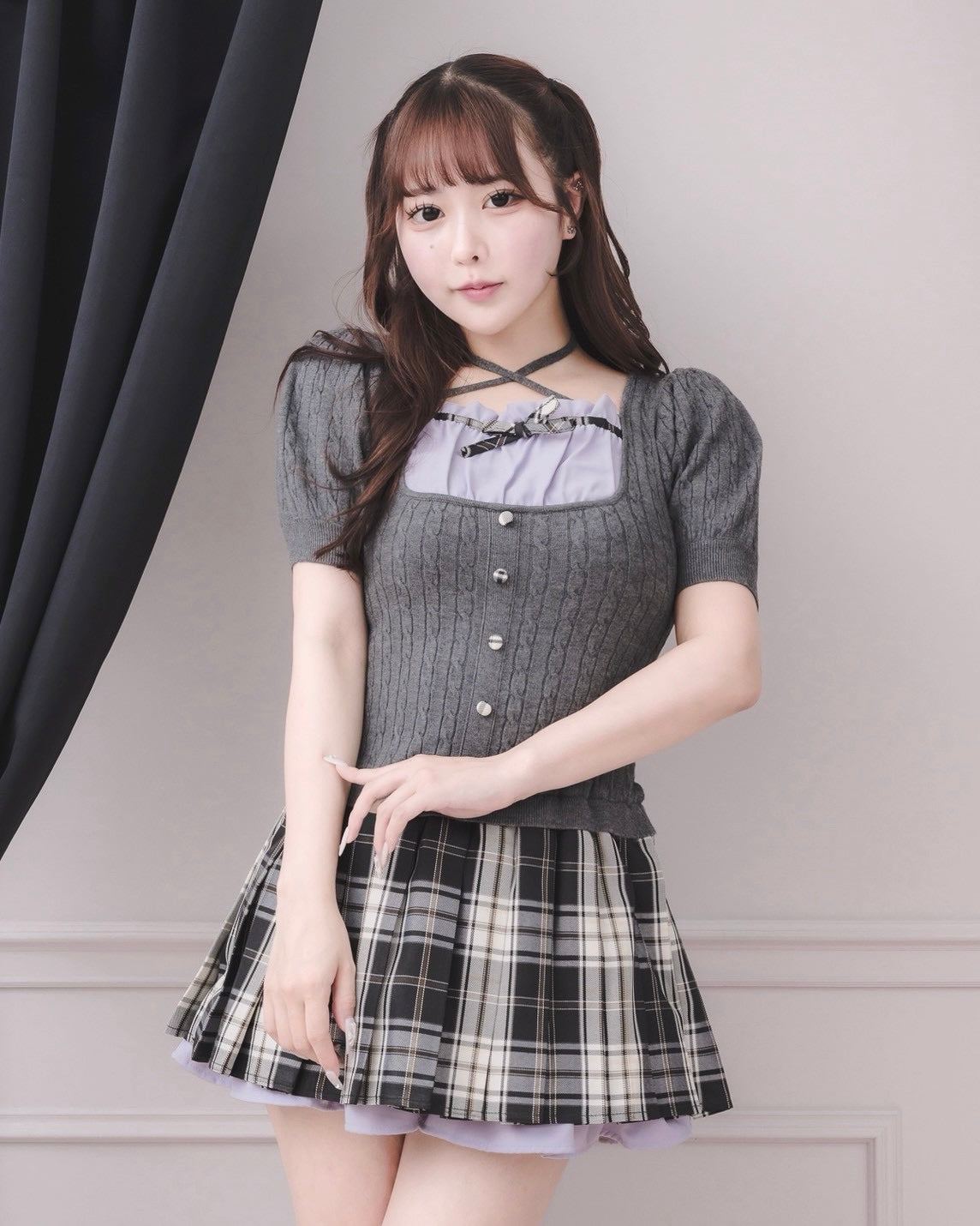 モデル身長：157cm/着用カラー：チャコール