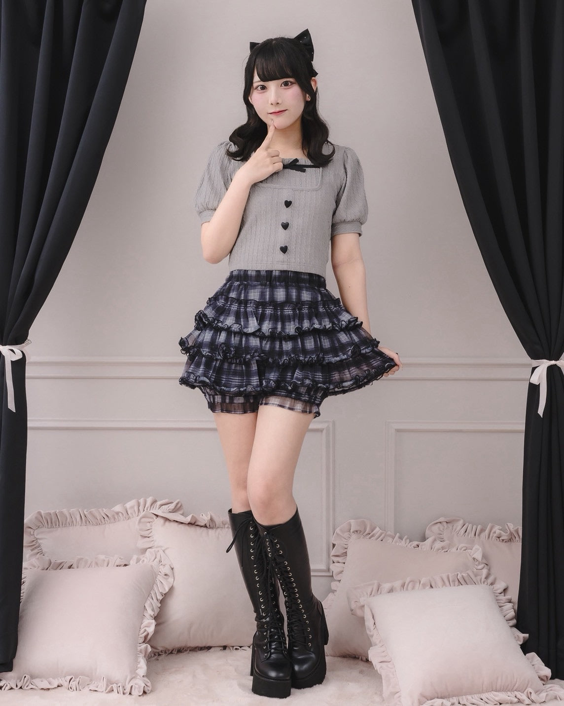 モデル身長：161cm/着用カラー：グレー
