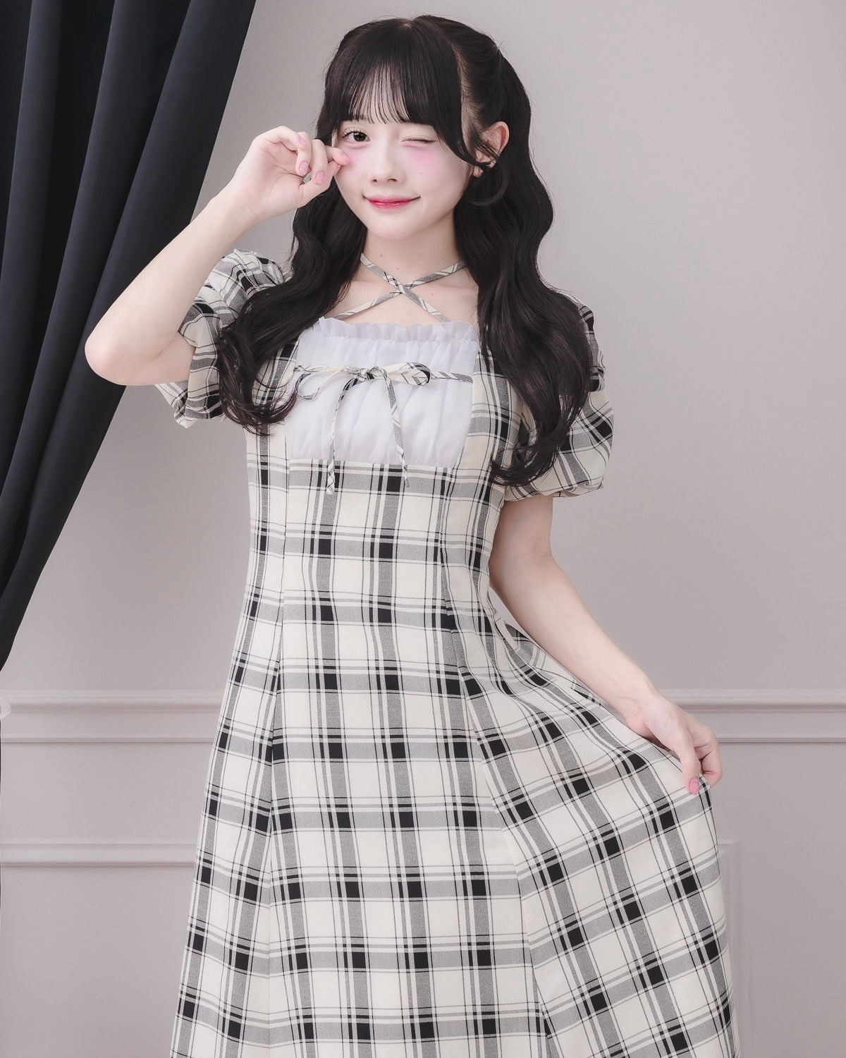 ヨーク切替ロングフレアワンピース – pium